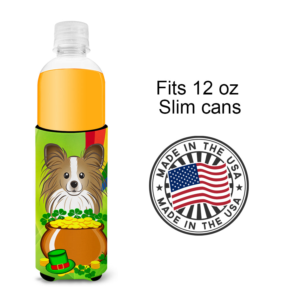 Papillon St. Patrick's Day  Ultra Beverage Insulator for slim cans BB1992MUK  the-store.com.