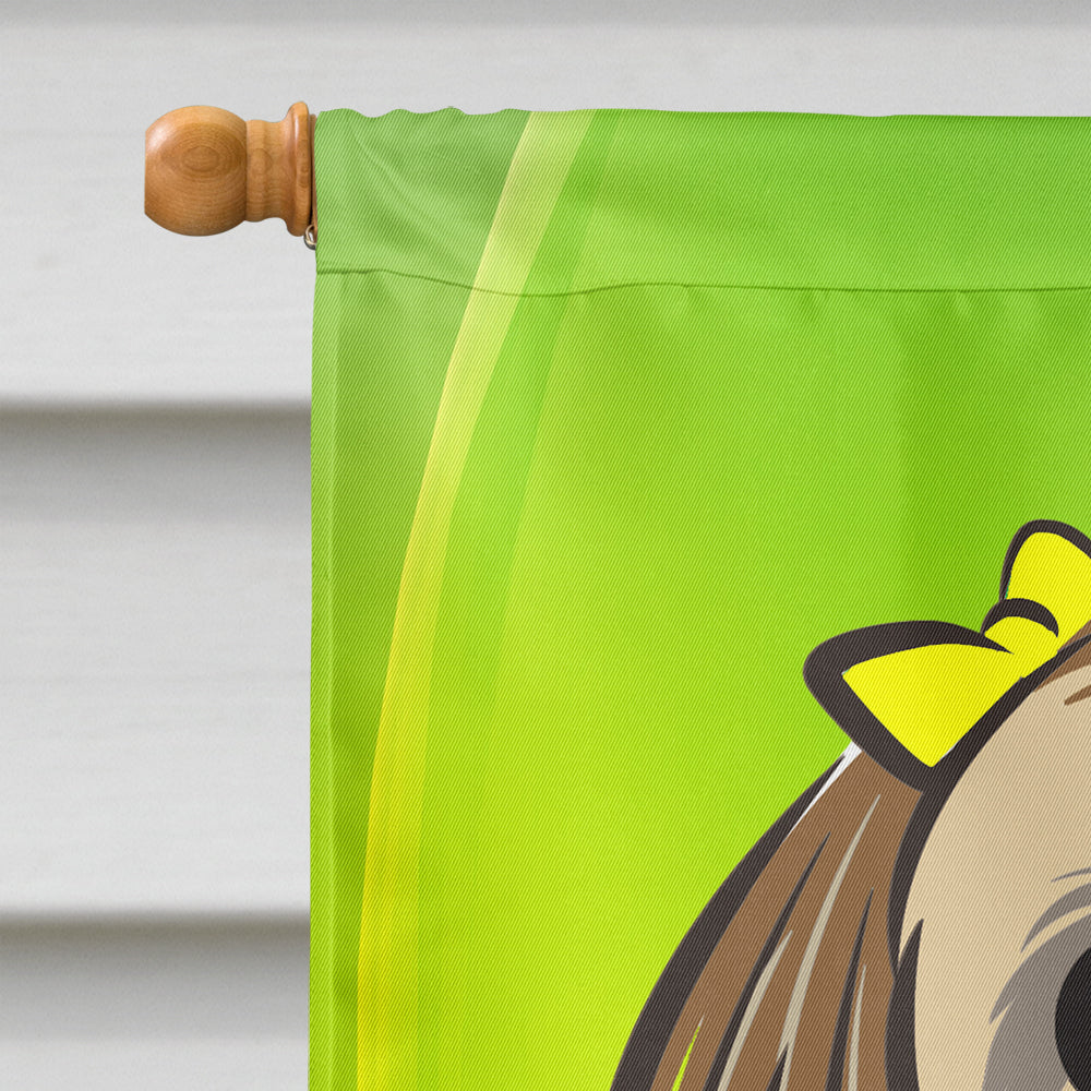 Chocolate Brown Shih Tzu St. Patrick's Day Flag Canvas House Size BB1993CHF  the-store.com.