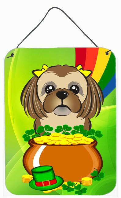 Chocolate Brown Shih Tzu St. Patrick&#39;s Day Wall or Door Hanging Prints BB1993DS1216 by Caroline&#39;s Treasures