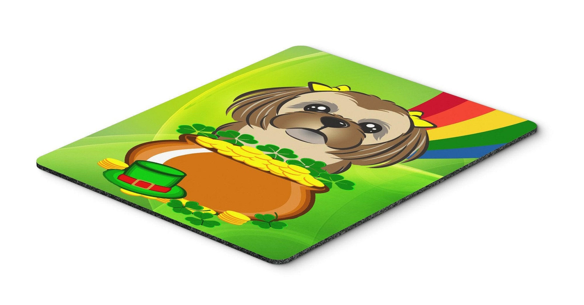 Chocolate Brown Shih Tzu St. Patrick's Day Mouse Pad, Hot Pad or Trivet BB1993MP by Caroline's Treasures
