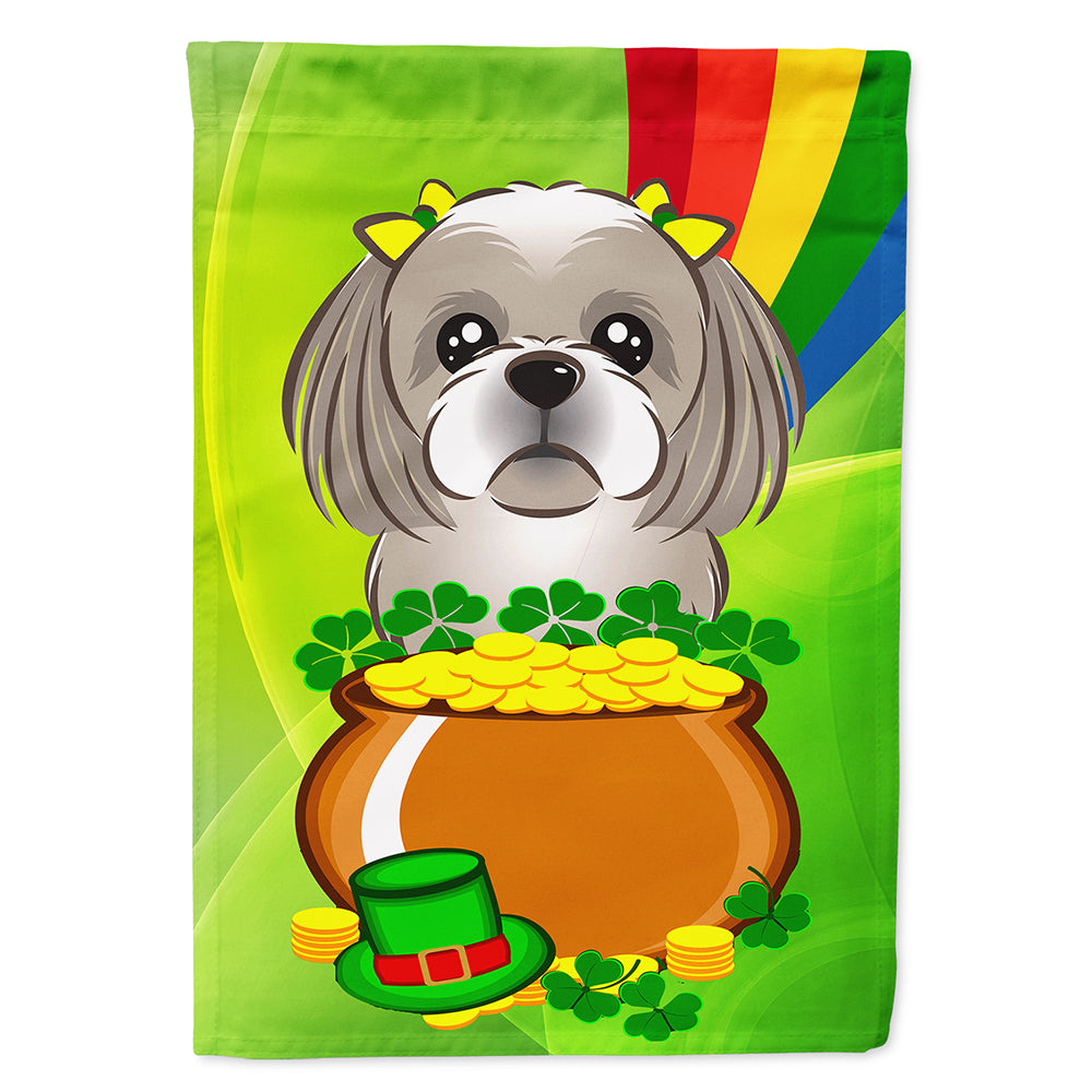 Gray Silver Shih Tzu St. Patrick&#39;s Day Flag Canvas House Size BB1994CHF  the-store.com.