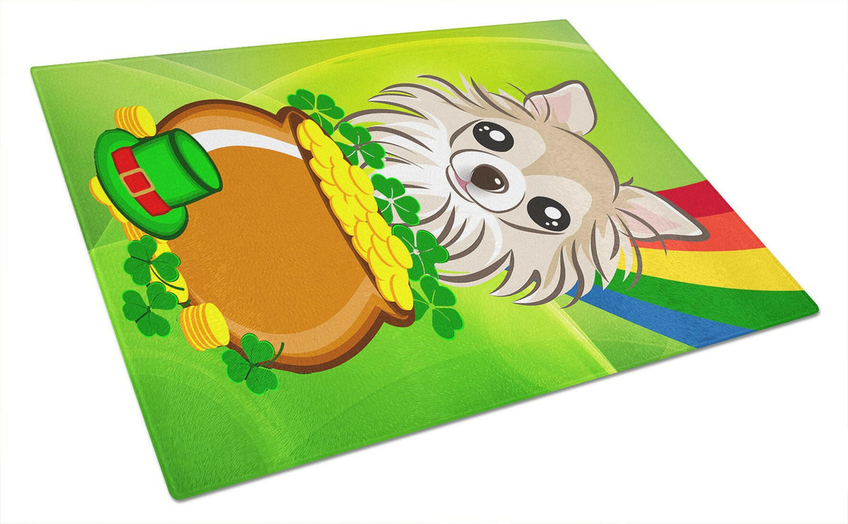 Chihuahua St. Patrick&#39;s Day Glass Cutting Board Large BB1995LCB by Caroline&#39;s Treasures