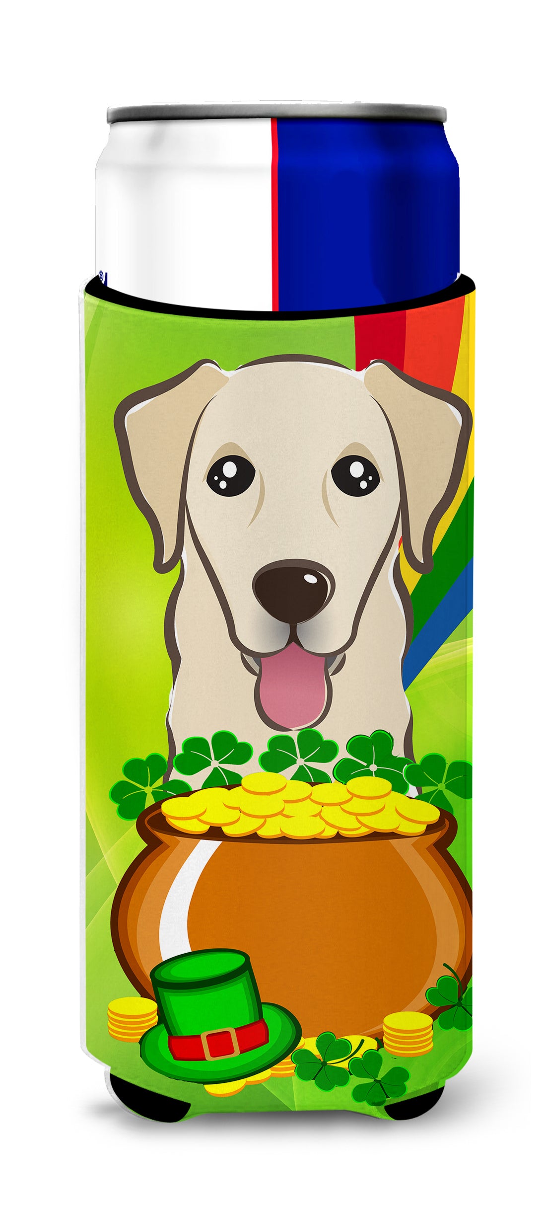 Golden Retriever St. Patrick&#39;s Day  Ultra Beverage Insulator for slim cans BB1996MUK  the-store.com.