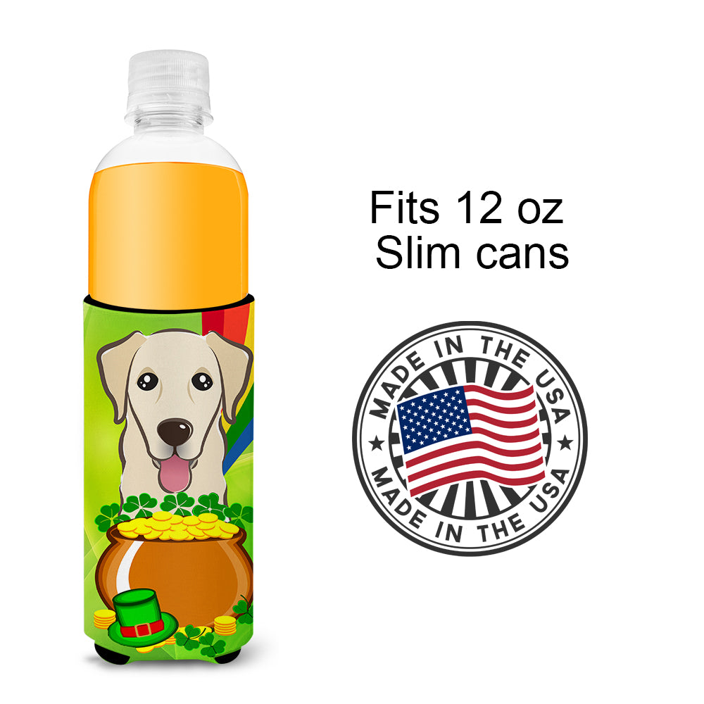 Golden Retriever St. Patrick's Day  Ultra Beverage Insulator for slim cans BB1996MUK