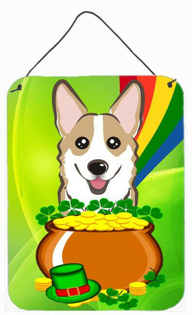 Sable Corgi St. Patrick&#39;s Day Wall or Door Hanging Prints BB1997DS1216 by Caroline&#39;s Treasures