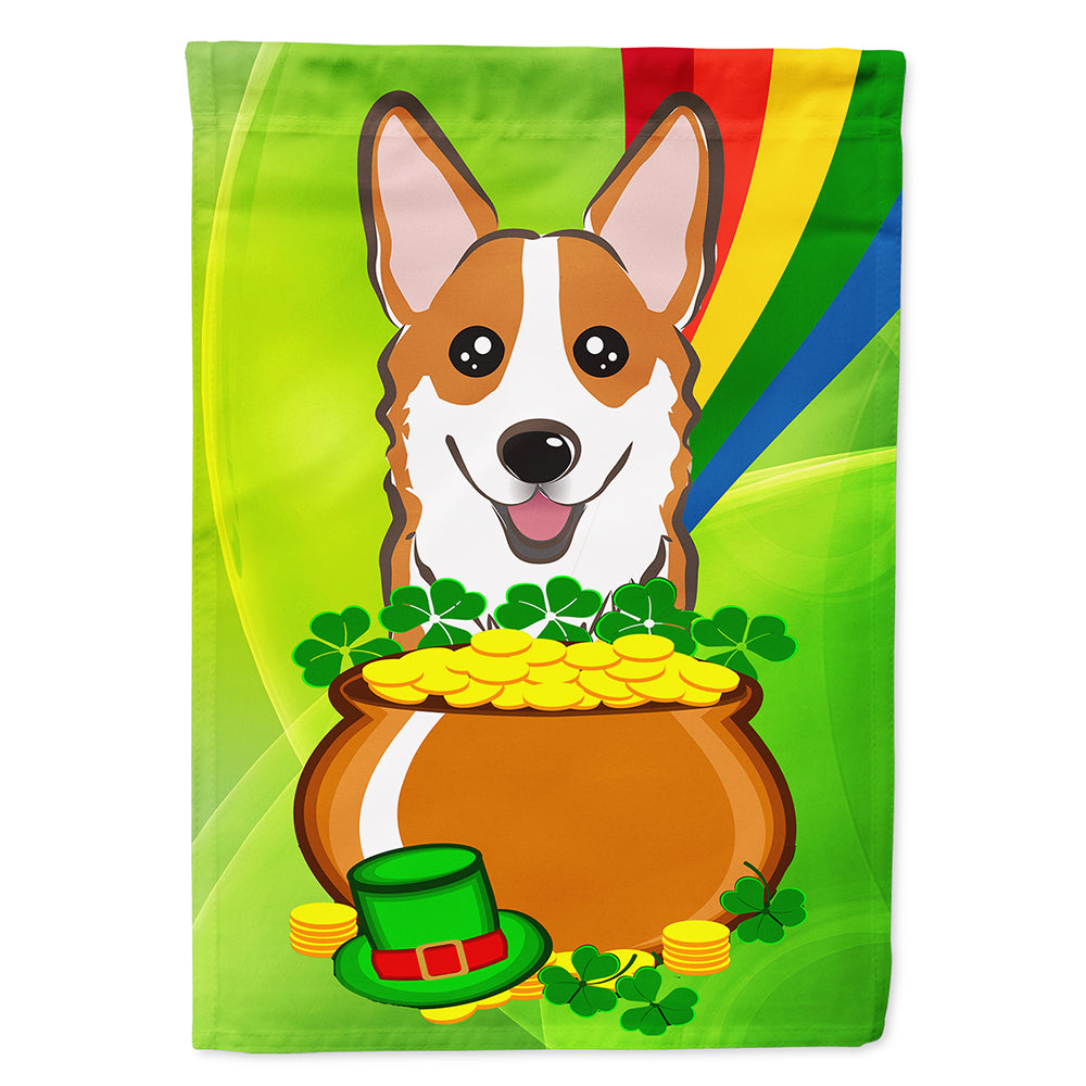 Red Corgi St. Patrick&#39;s Day Flag Canvas House Size BB1998CHF  the-store.com.
