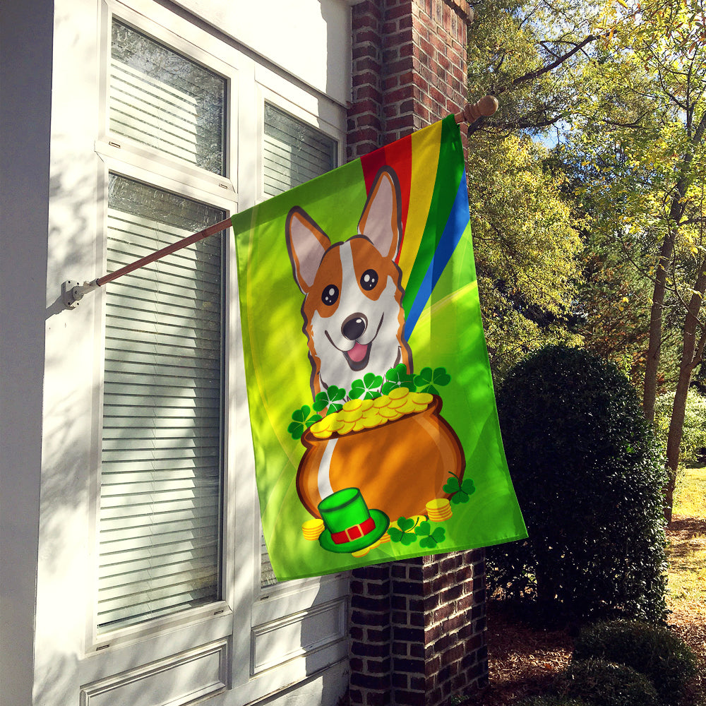 Red Corgi St. Patrick's Day Flag Canvas House Size BB1998CHF  the-store.com.