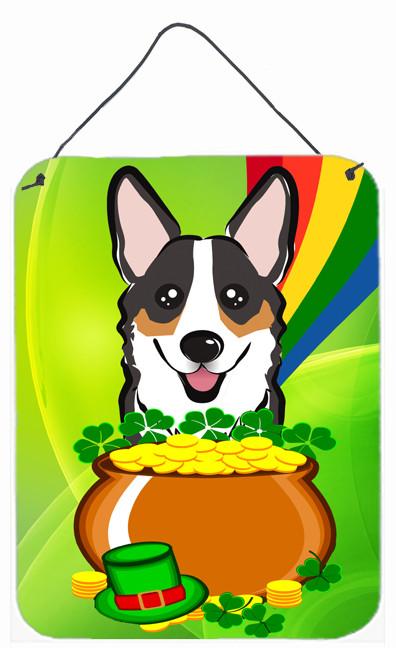 Tricolor Corgi St. Patrick's Day Wall or Door Hanging Prints BB1999DS1216 by Caroline's Treasures