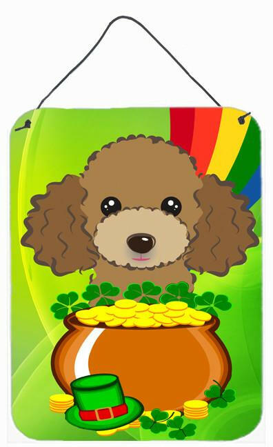 Chocolate Brown Poodle St. Patrick&#39;s Day Wall or Door Hanging Prints BB2000DS1216 by Caroline&#39;s Treasures