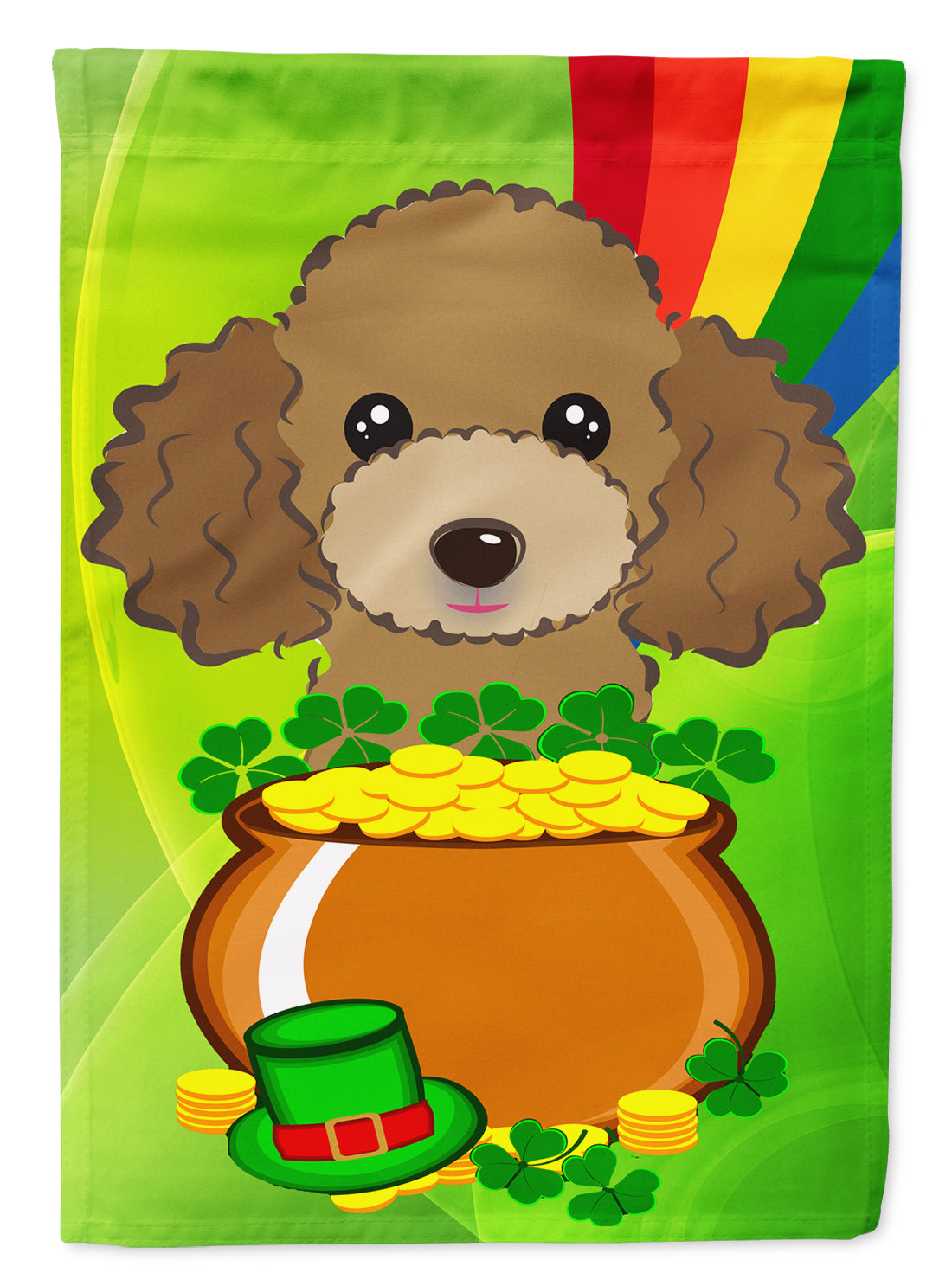 Chocolate Brown Poodle St. Patrick&#39;s Day Flag Garden Size BB2000GF