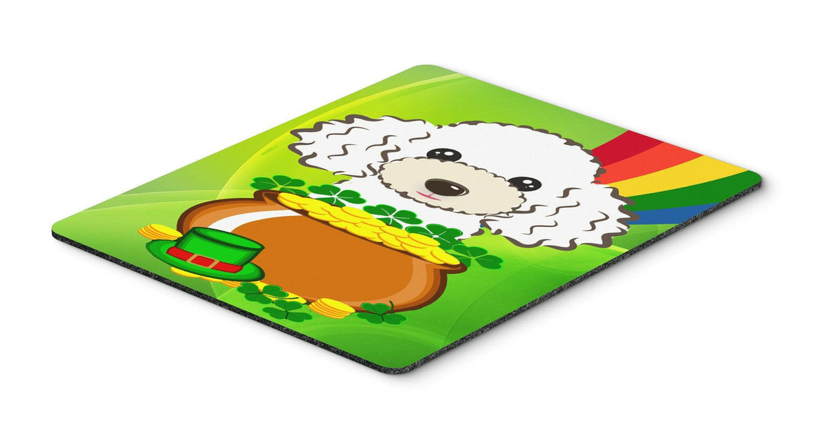 White Poodle St. Patrick&#39;s Day Mouse Pad, Hot Pad or Trivet BB2001MP by Caroline&#39;s Treasures