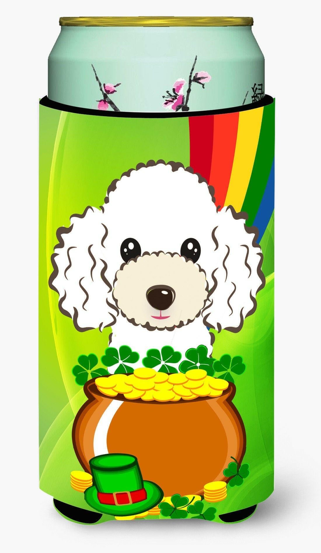 White Poodle St. Patrick's Day Tall Boy Beverage Insulator Hugger BB2001TBC by Caroline's Treasures