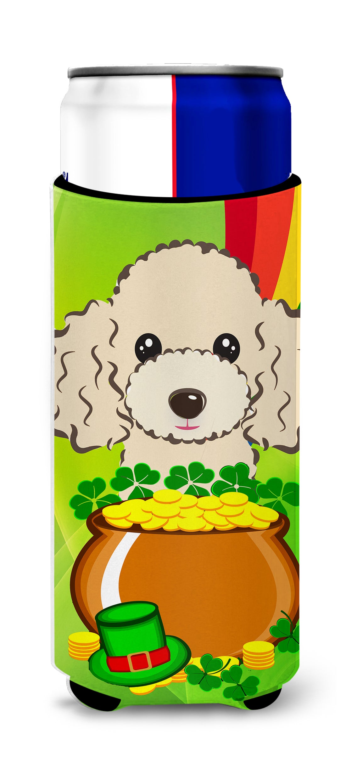 Buff Poodle St. Patrick&#39;s Day  Ultra Beverage Insulator for slim cans BB2002MUK