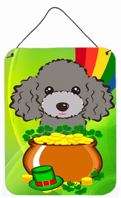 Silver Gray Poodle St. Patrick's Day Wall or Door Hanging Prints BB2003DS1216 by Caroline's Treasures