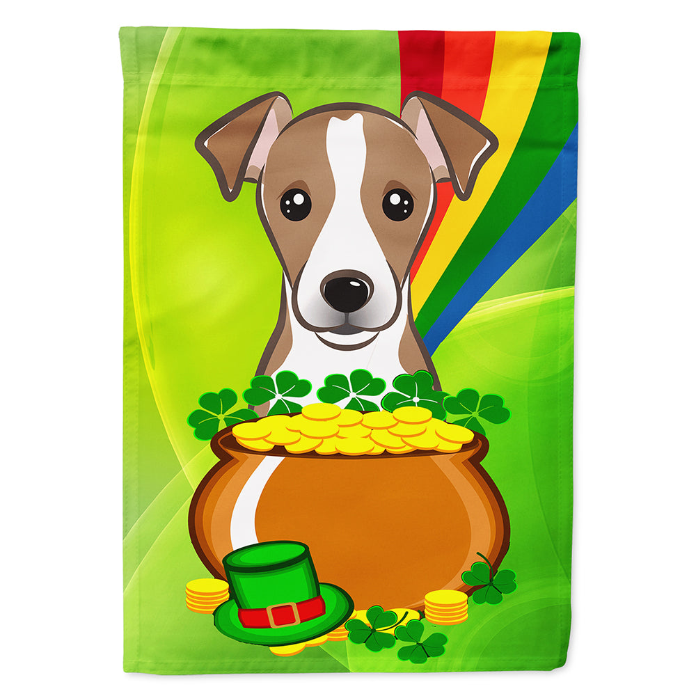 Jack Russell Terrier St. Patrick&#39;s Day Flag Canvas House Size BB2004CHF  the-store.com.