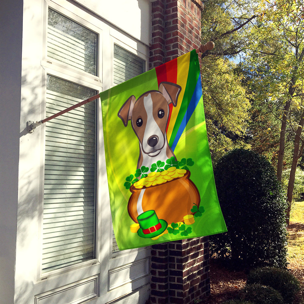 Jack Russell Terrier St. Patrick's Day Flag Canvas House Size BB2004CHF