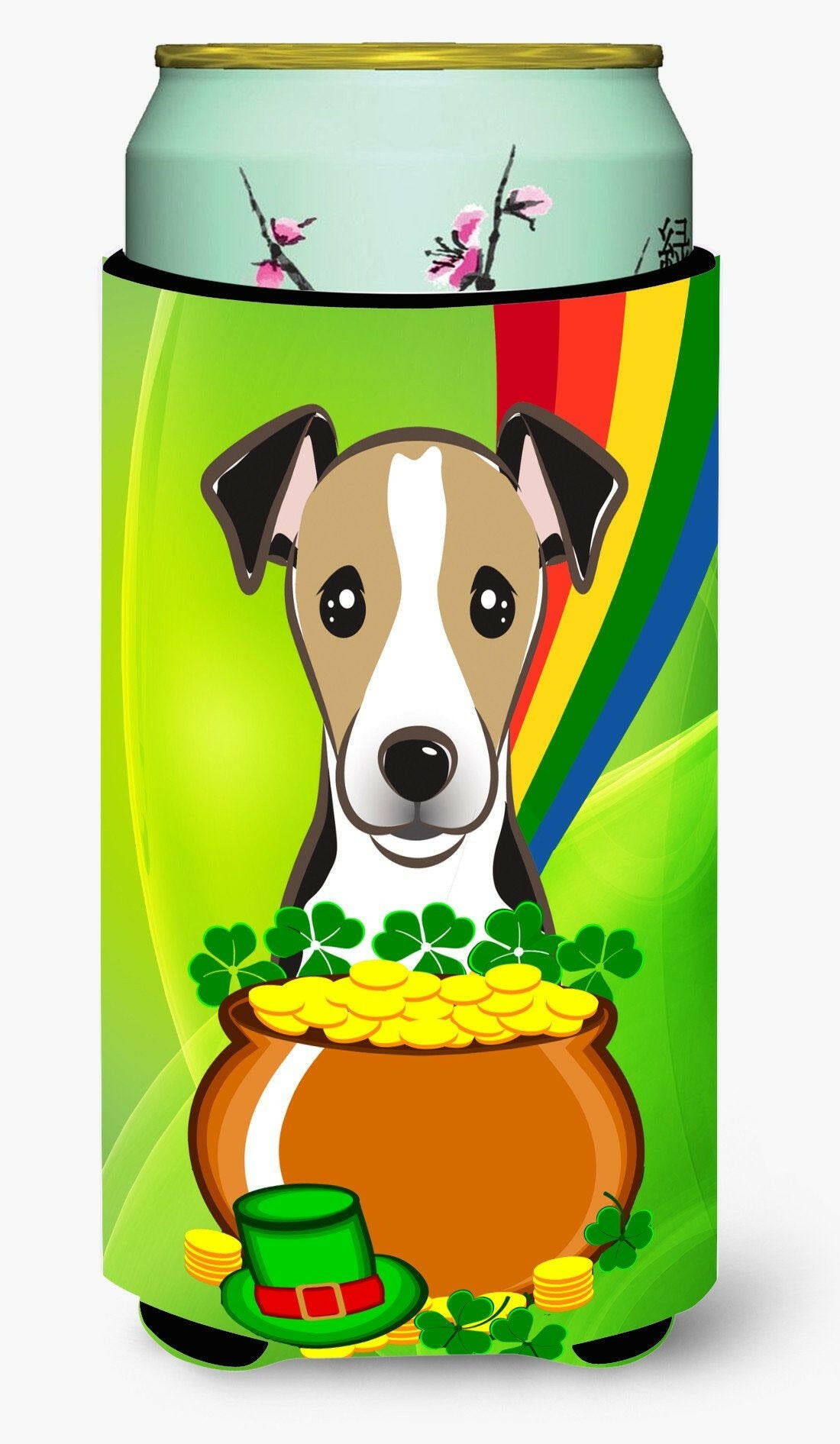Jack Russell Terrier St. Patrick&#39;s Day Tall Boy Beverage Insulator Hugger BB2005TBC by Caroline&#39;s Treasures