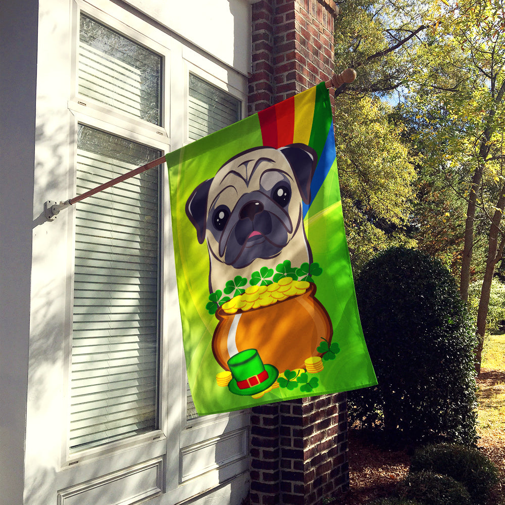 Fawn Pug St. Patrick's Day Flag Canvas House Size BB2006CHF  the-store.com.
