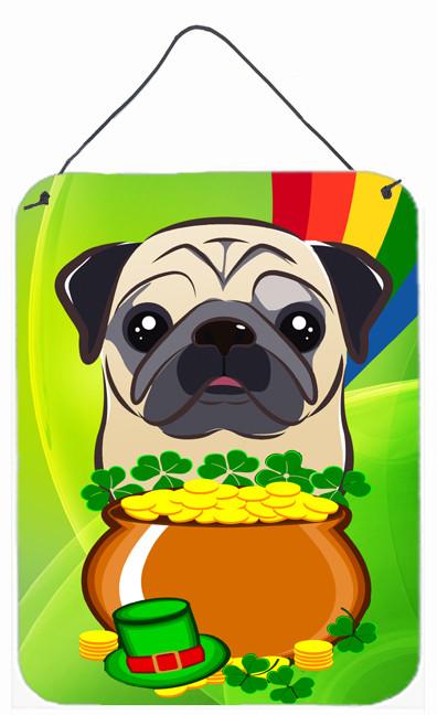 Fawn Pug St. Patrick&#39;s Day Wall or Door Hanging Prints BB2006DS1216 by Caroline&#39;s Treasures
