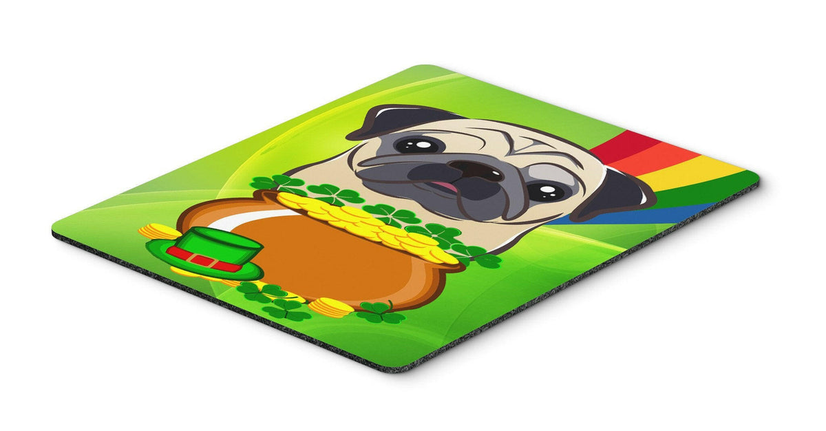 Fawn Pug St. Patrick&#39;s Day Mouse Pad, Hot Pad or Trivet BB2006MP by Caroline&#39;s Treasures
