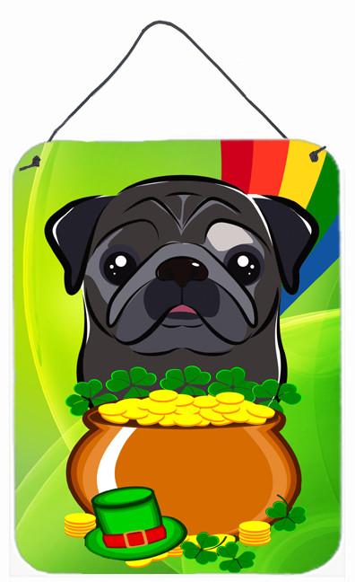 Black Pug St. Patrick&#39;s Day Wall or Door Hanging Prints BB2007DS1216 by Caroline&#39;s Treasures