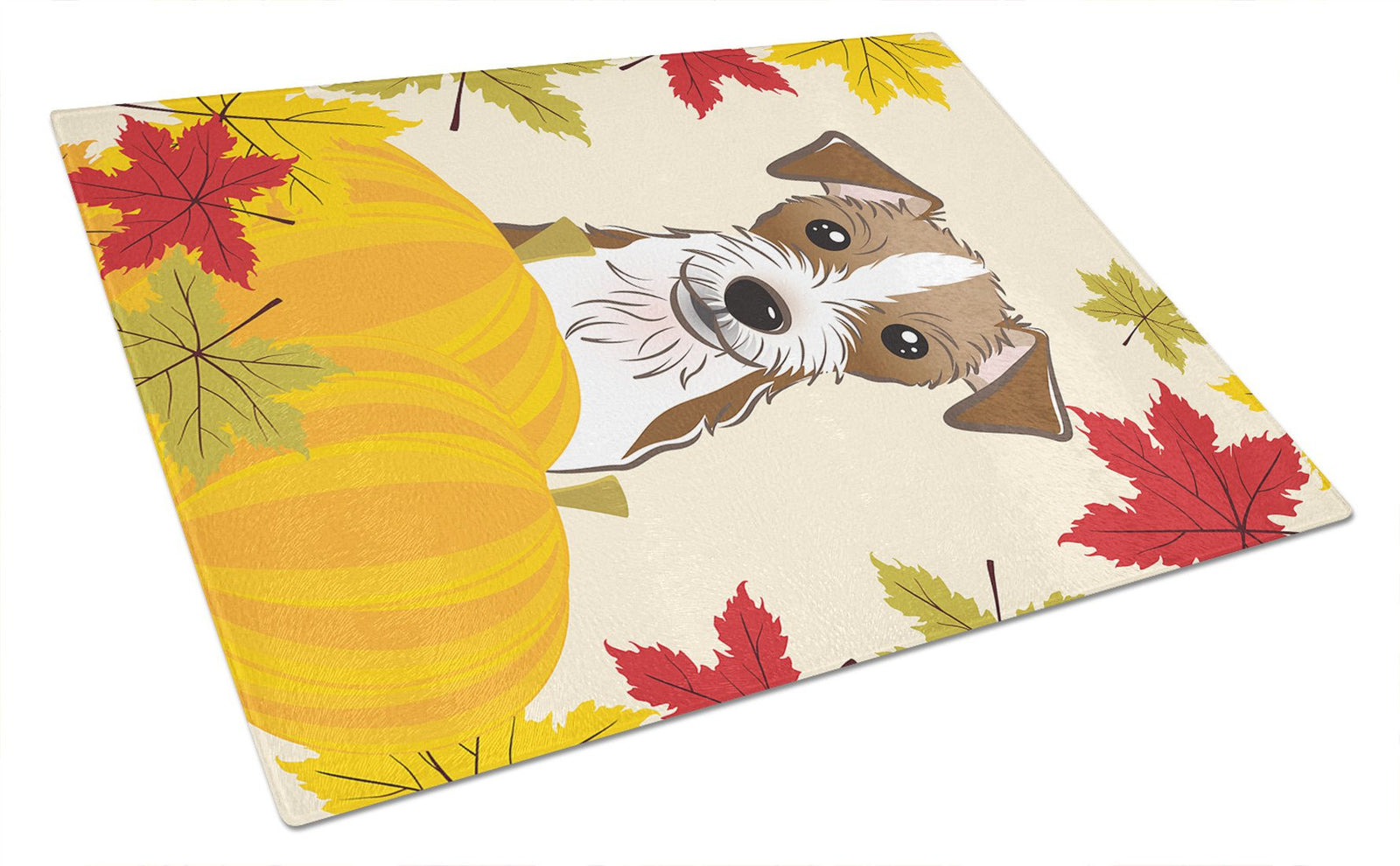 Jack Russell Terrier Thanksgiving Glass Cutting Board Large BB2008LCB by Caroline's Treasures