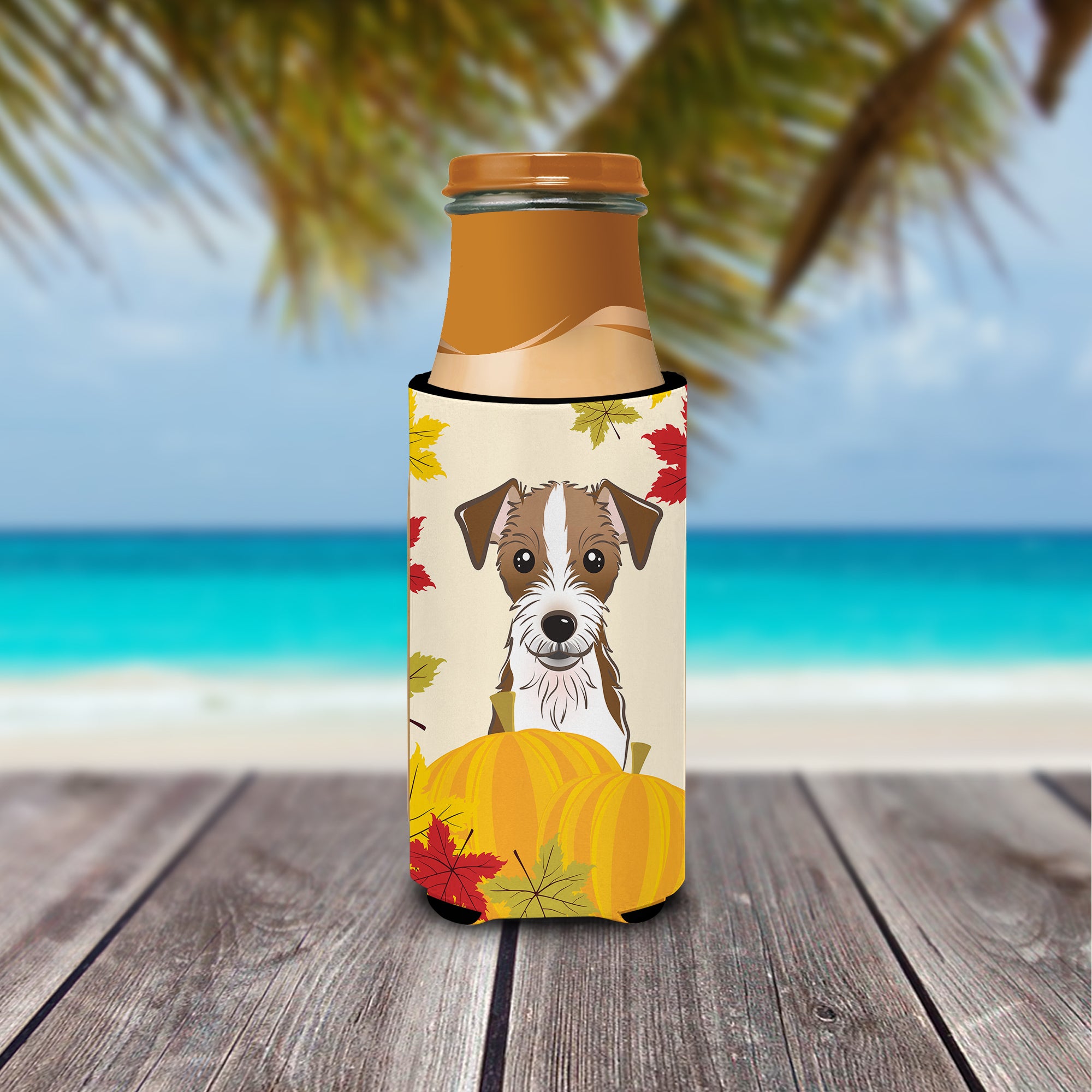 Jack Russell Terrier Thanksgiving  Ultra Beverage Insulator for slim cans BB2008MUK