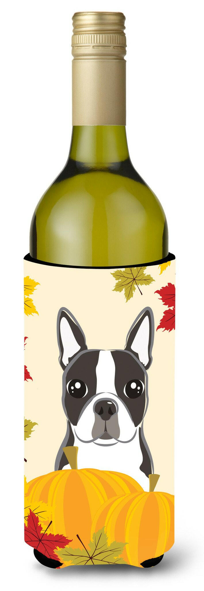 Boston Terrier Thanksgiving Wine Bottle Beverage Insulator Hugger BB2009LITERK by Caroline&#39;s Treasures