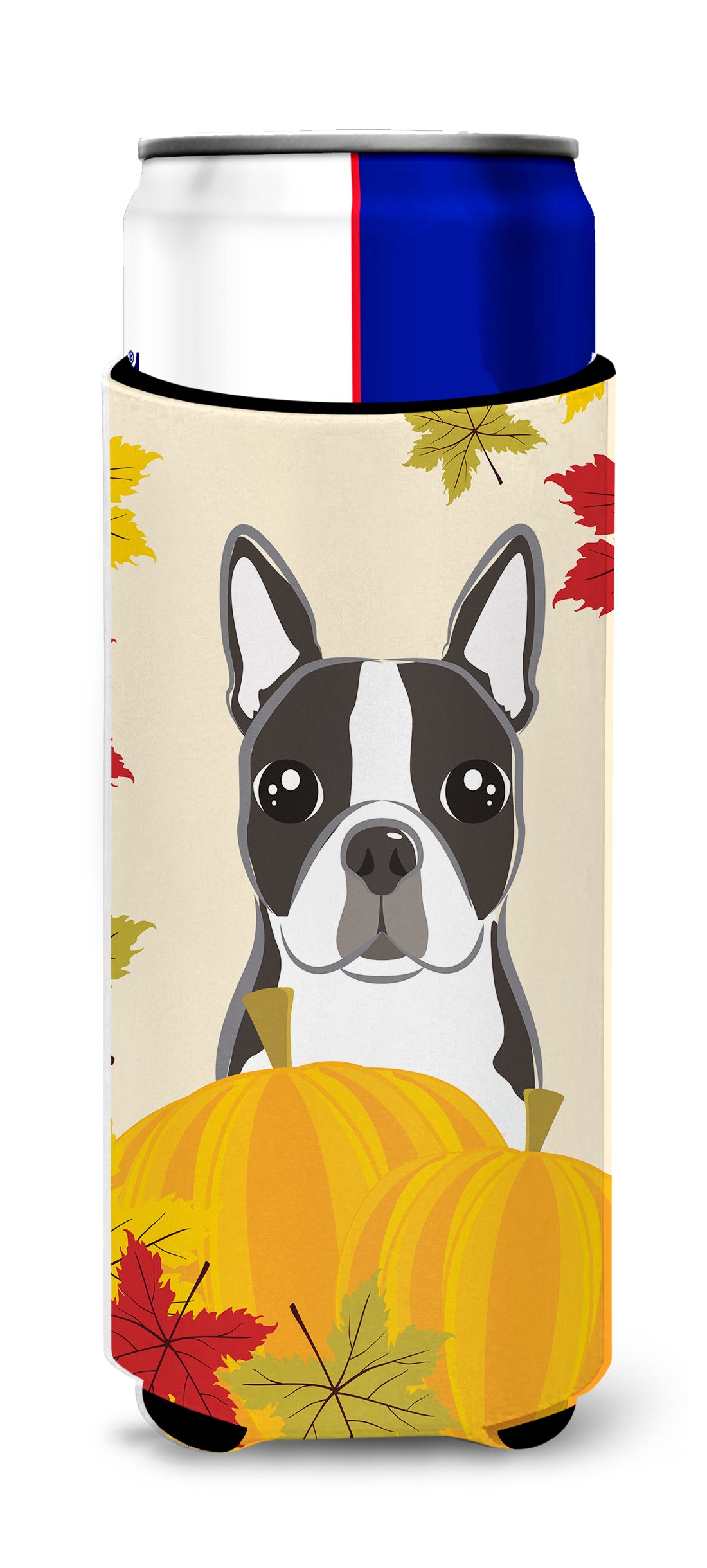 Boston Terrier Thanksgiving  Ultra Beverage Insulator for slim cans BB2009MUK  the-store.com.
