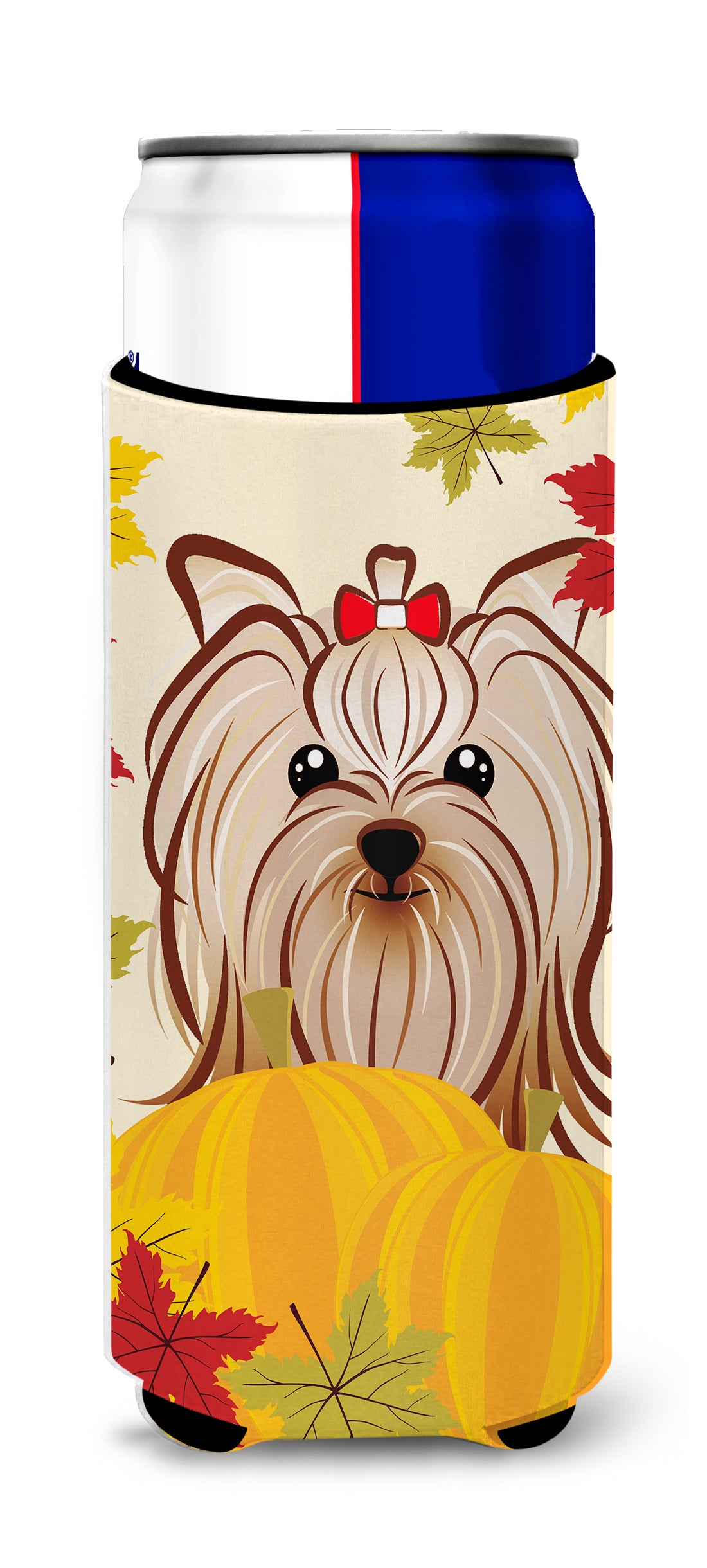 Yorkie Yorkshire Terrier Thanksgiving Michelob Ultra Beverage Isolateur pour canettes minces BB2010MUK