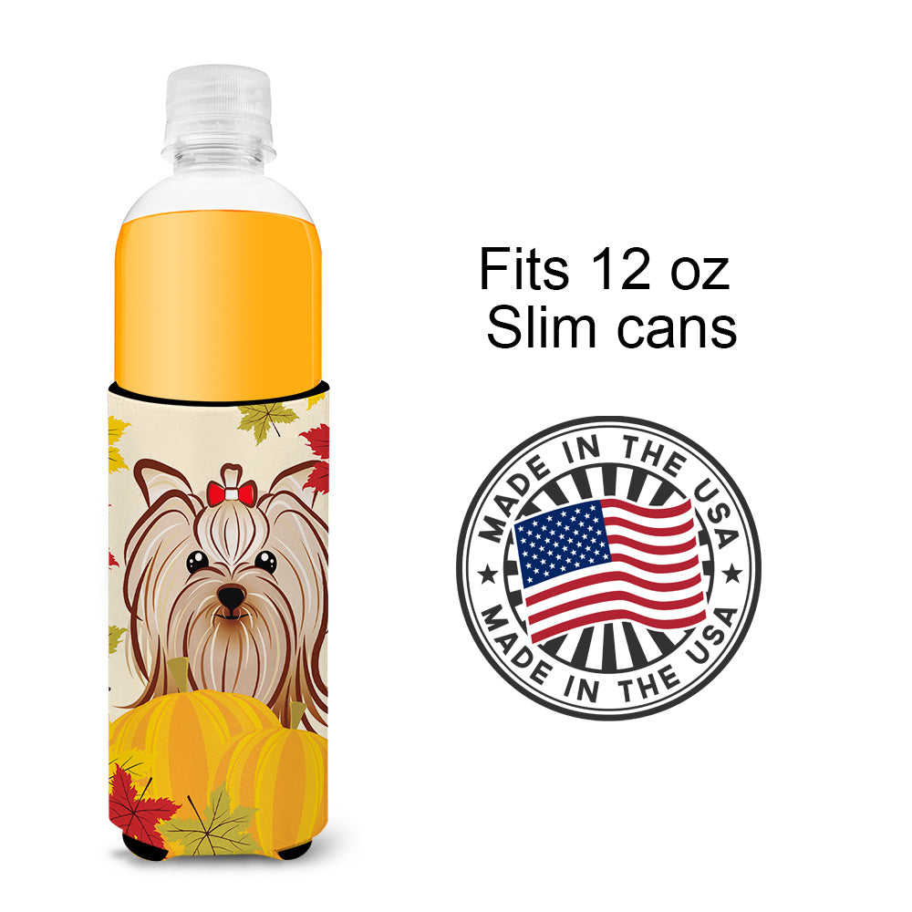 Yorkie Yorkshire Terrier Thanksgiving  Ultra Beverage Insulator for slim cans BB2010MUK  the-store.com.