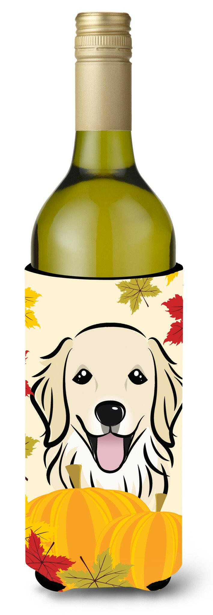 Golden Retriever Thanksgiving Wine Bottle Beverage Insulator Hugger BB2011LITERK by Caroline&#39;s Treasures