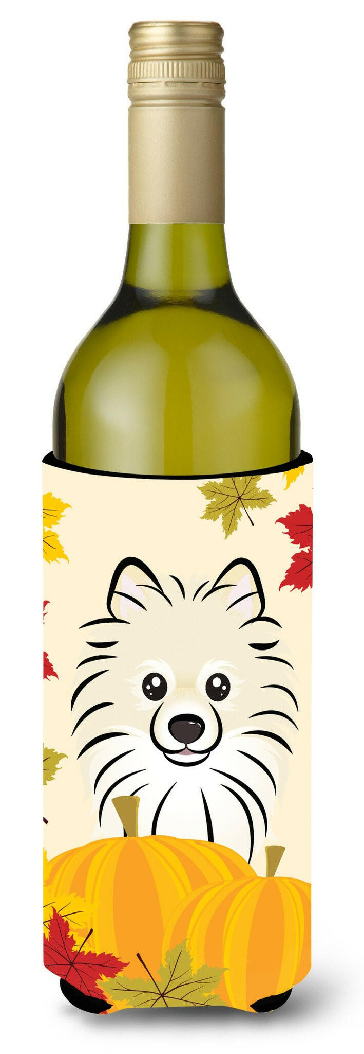 Pomeranian Thanksgiving Wine Bottle Beverage Insulator Hugger BB2013LITERK by Caroline&#39;s Treasures