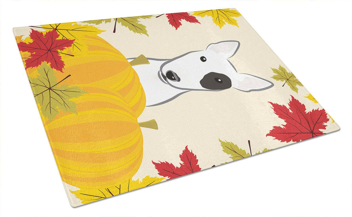Bull Terrier Thanksgiving Glass Cutting Board Large BB2015LCB by Caroline&#39;s Treasures
