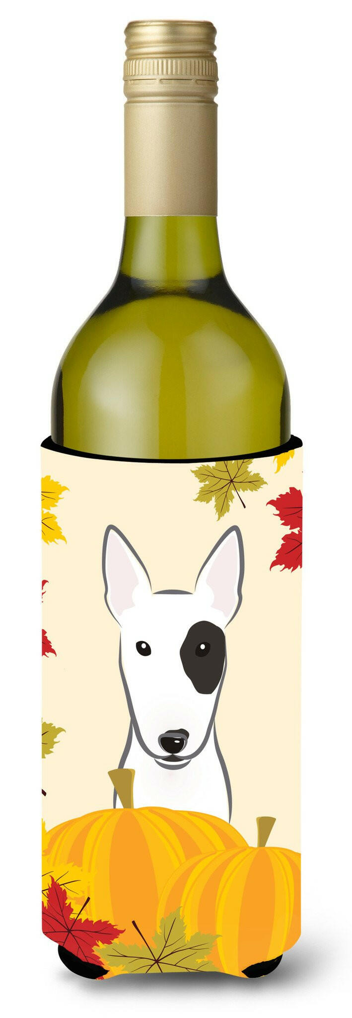 Bull Terrier Thanksgiving Wine Bottle Beverage Insulator Hugger BB2015LITERK by Caroline&#39;s Treasures