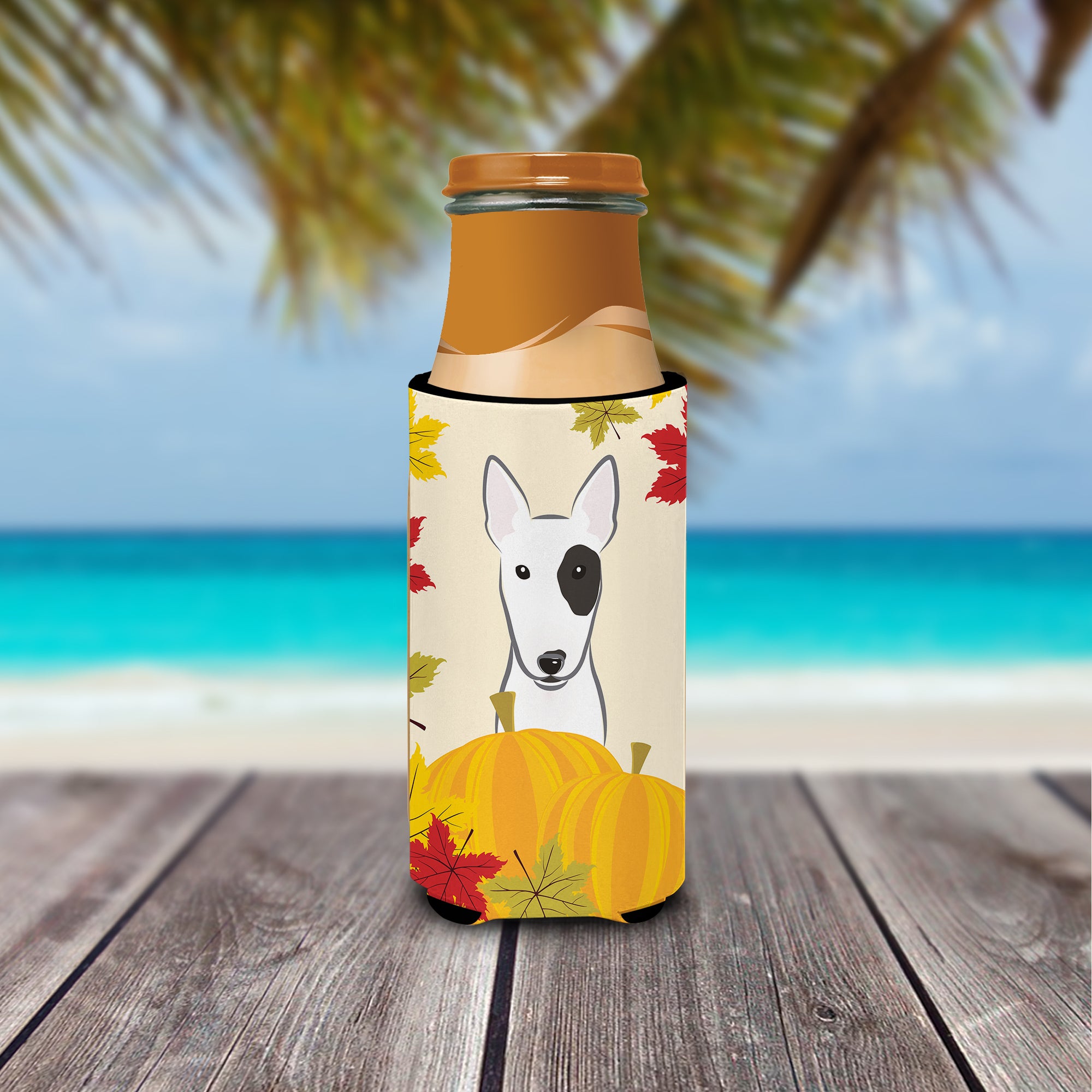 Bull Terrier Thanksgiving  Ultra Beverage Insulator for slim cans BB2015MUK