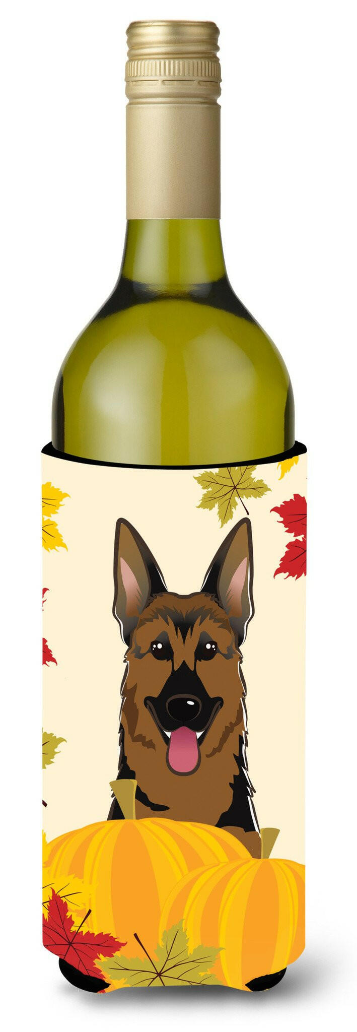 German Shepherd Thanksgiving Wine Bottle Beverage Insulator Hugger BB2017LITERK by Caroline&#39;s Treasures