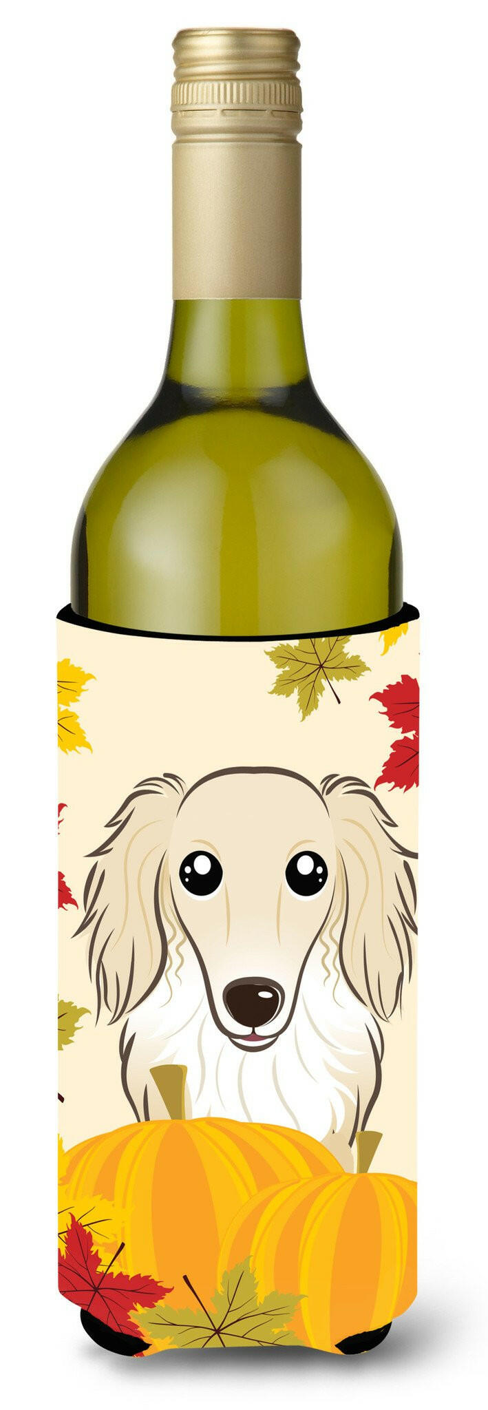 Longhair Creme Dachshund Thanksgiving Wine Bottle Beverage Insulator Hugger BB2018LITERK by Caroline's Treasures