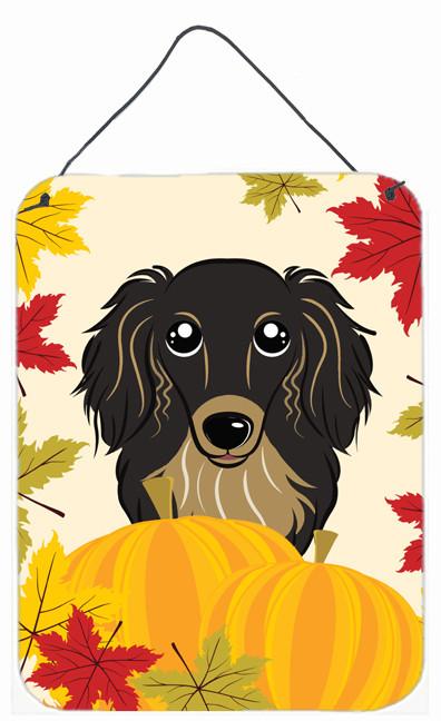 Longhair Black and Tan Dachshund Thanksgiving Wall or Door Hanging Prints BB2019DS1216 by Caroline&#39;s Treasures