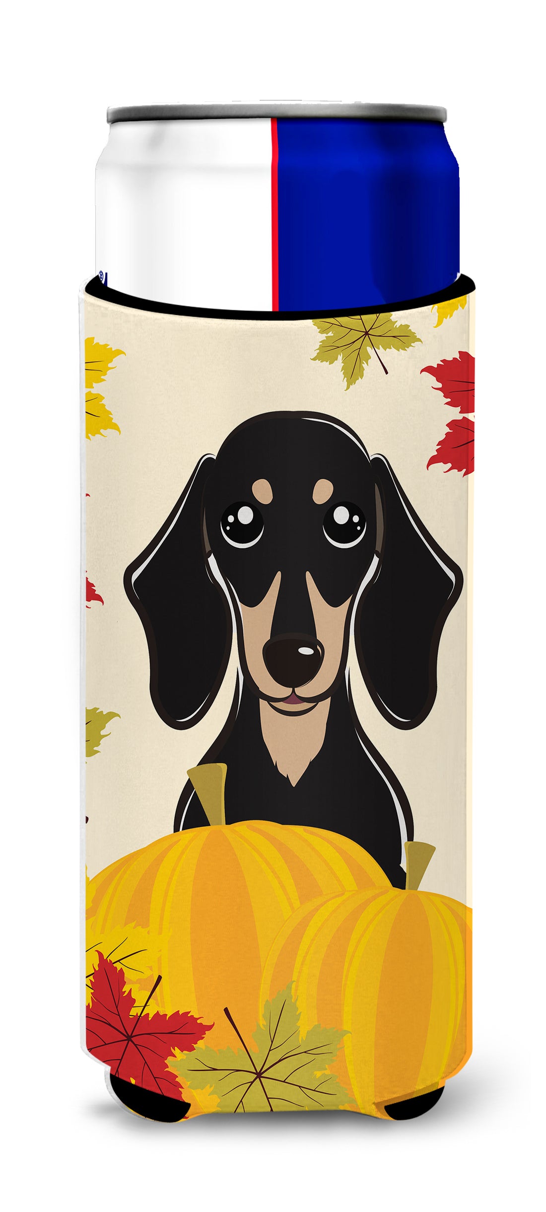 Smooth Black and Tan Dachshund Thanksgiving  Ultra Beverage Insulator for slim cans BB2021MUK