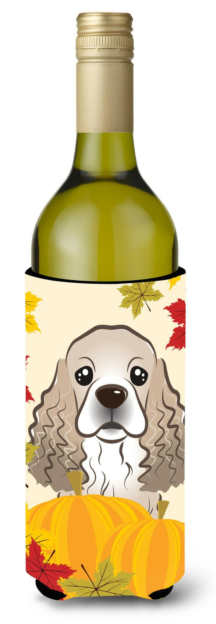 Cocker Spaniel Thanksgiving Wine Bottle Beverage Insulator Hugger BB2022LITERK by Caroline&#39;s Treasures