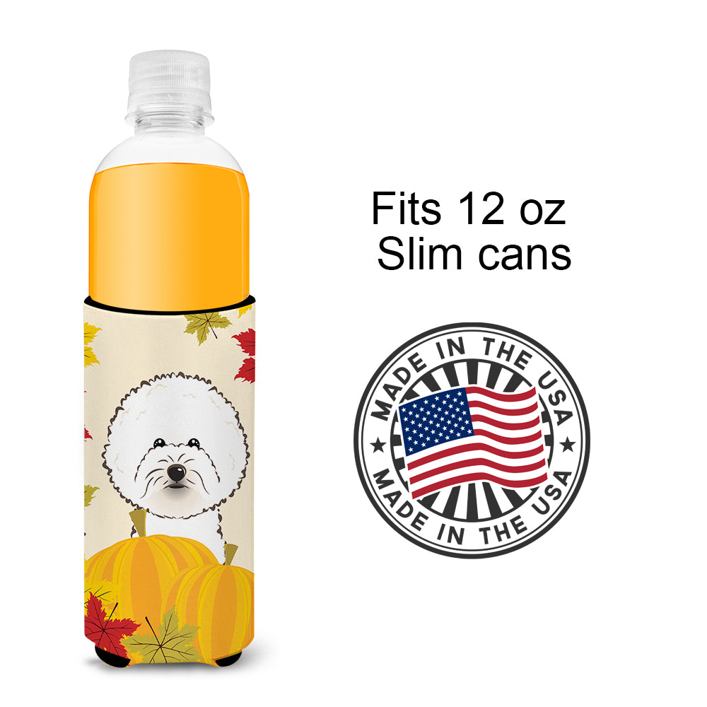 Bichon Frise Thanksgiving  Ultra Beverage Insulator for slim cans BB2023MUK  the-store.com.