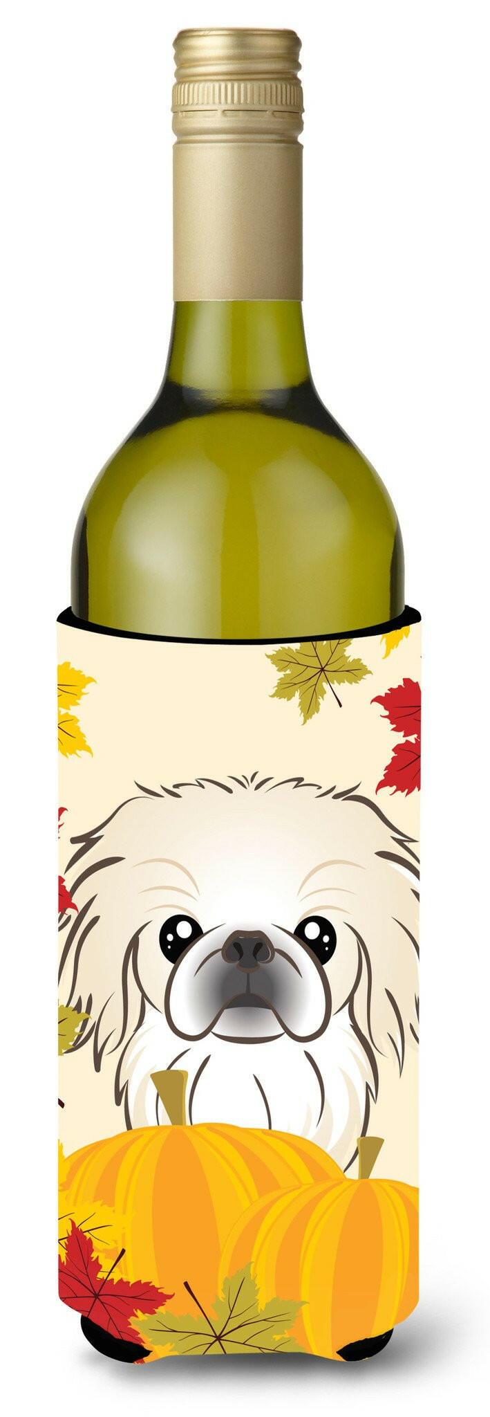 Pekingese Thanksgiving Wine Bottle Beverage Insulator Hugger BB2027LITERK by Caroline&#39;s Treasures
