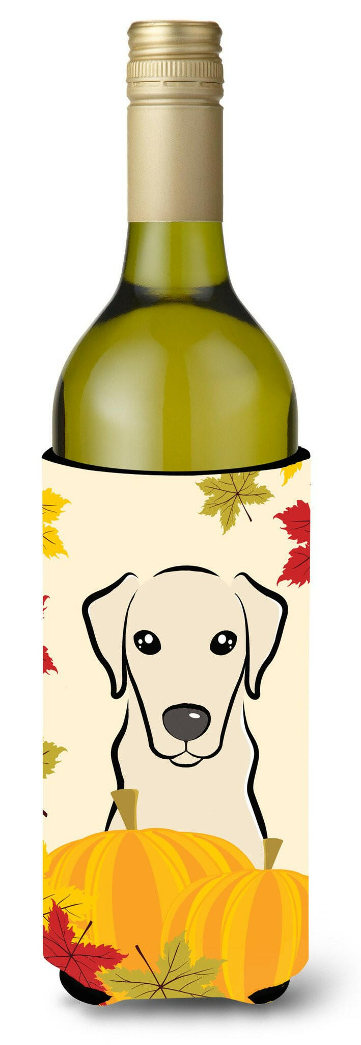 Yellow Labrador Thanksgiving Wine Bottle Beverage Insulator Hugger BB2028LITERK by Caroline's Treasures
