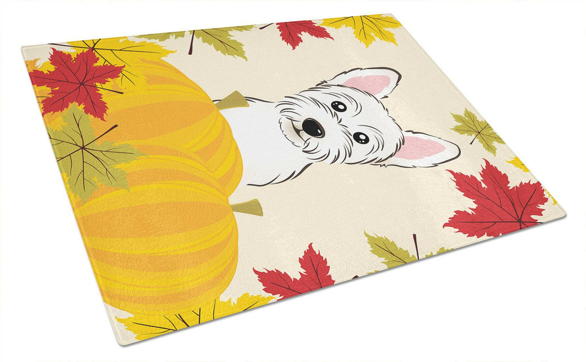 Westie Thanksgiving Glass Cutting Board Large BB2032LCB by Caroline&#39;s Treasures