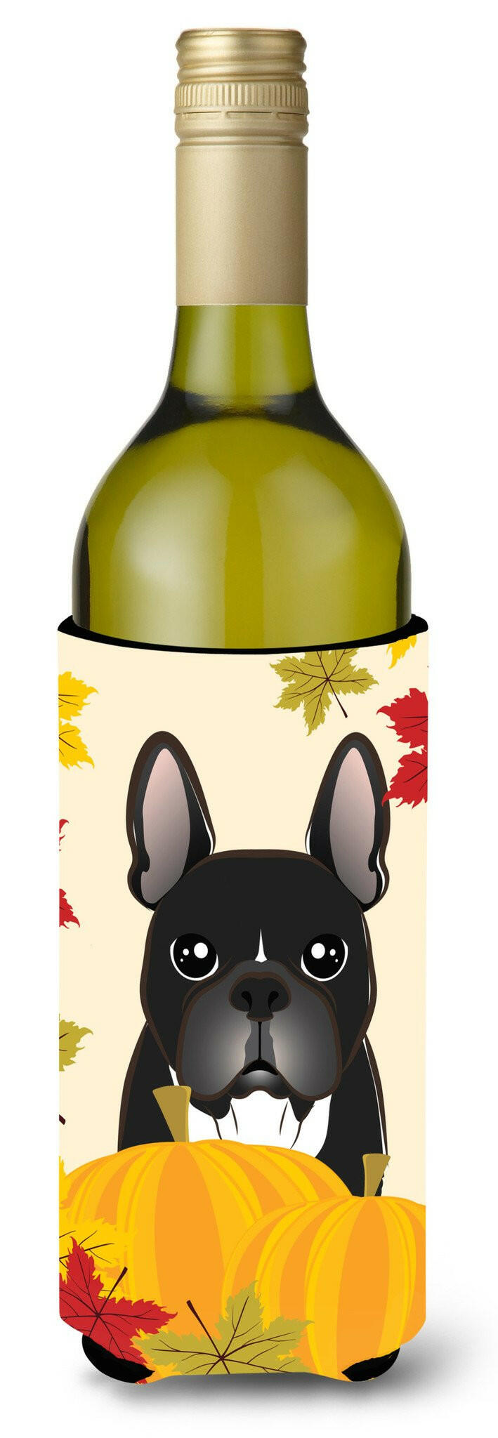 French Bulldog Thanksgiving Wine Bottle Beverage Insulator Hugger BB2033LITERK by Caroline&#39;s Treasures