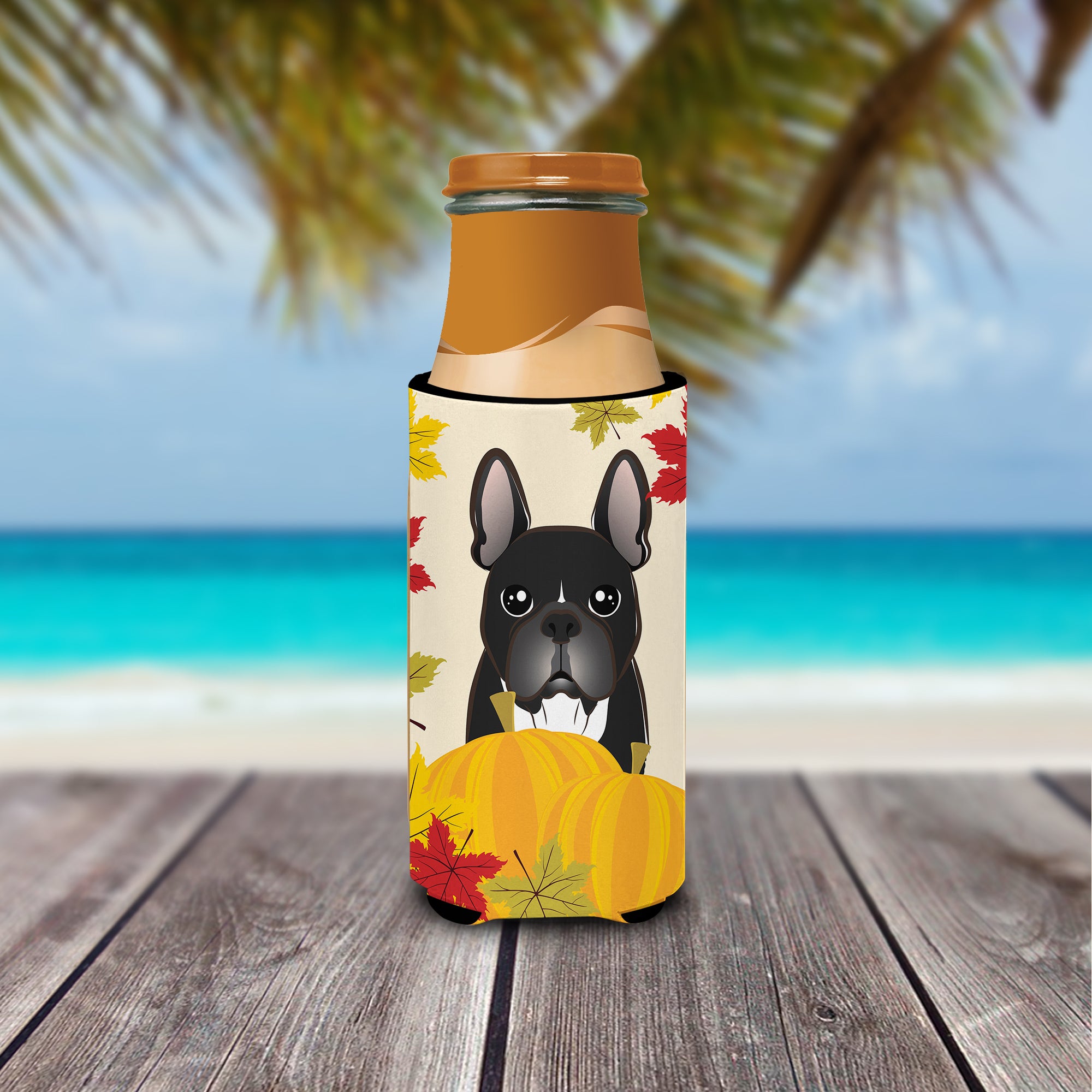 French Bulldog Thanksgiving  Ultra Beverage Insulator for slim cans BB2033MUK  the-store.com.