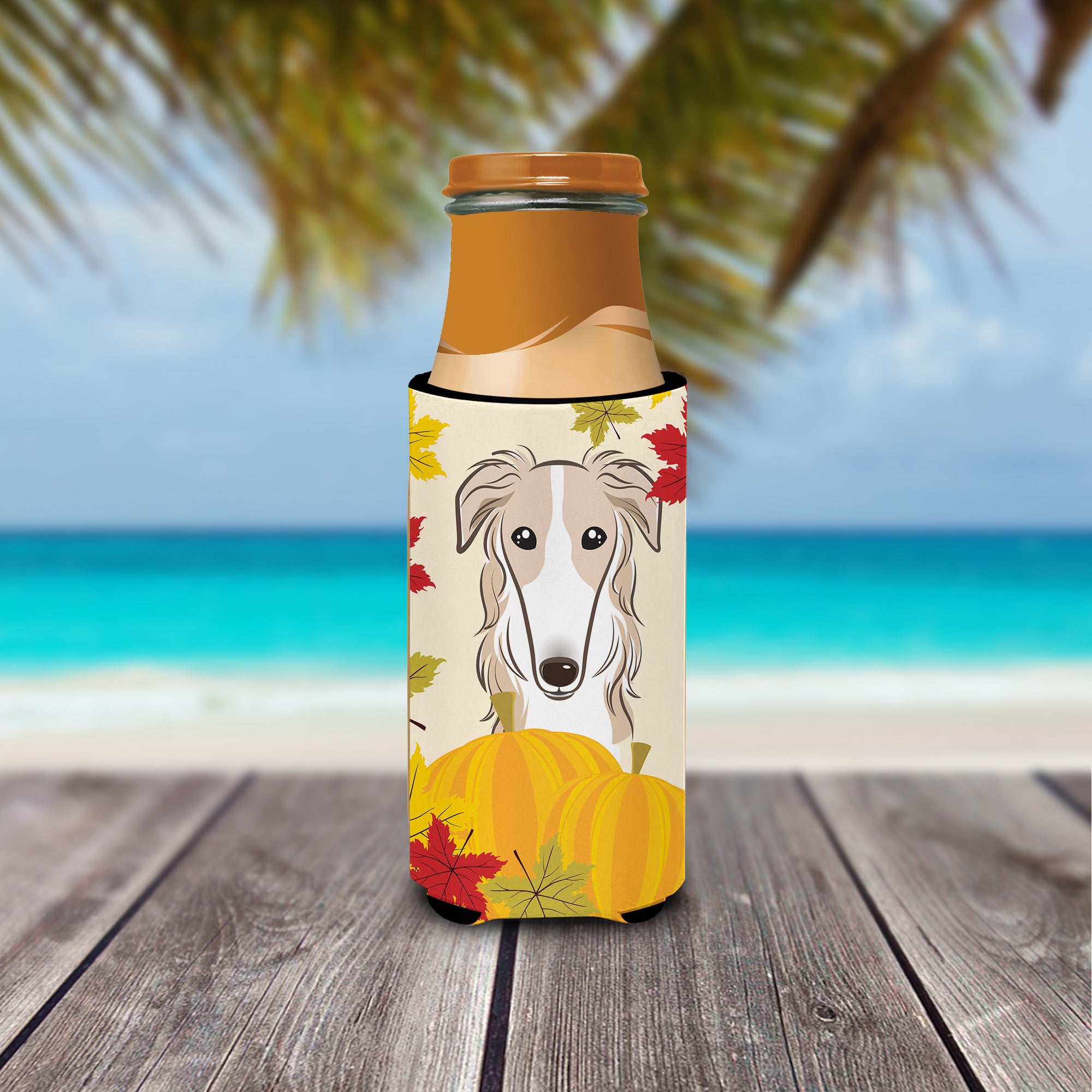 Borzoi Thanksgiving  Ultra Beverage Insulator for slim cans BB2034MUK  the-store.com.