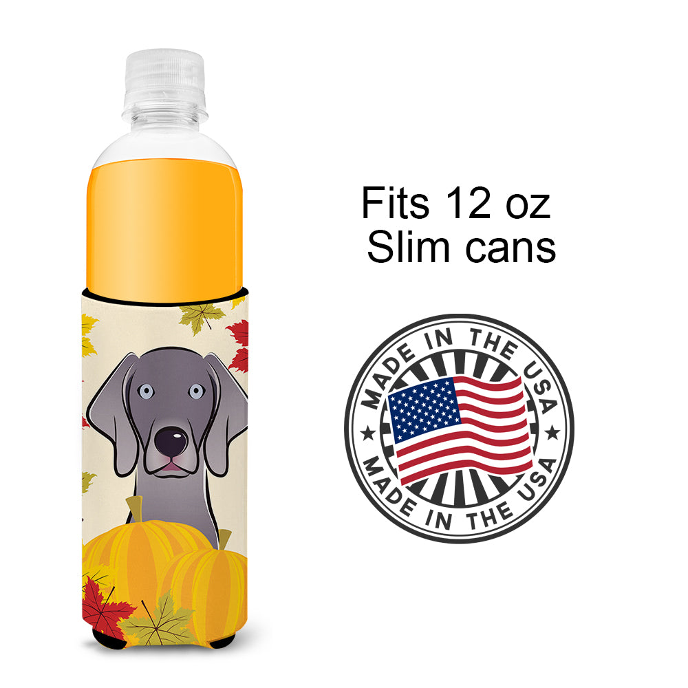Weimaraner Thanksgiving  Ultra Beverage Insulator for slim cans BB2037MUK