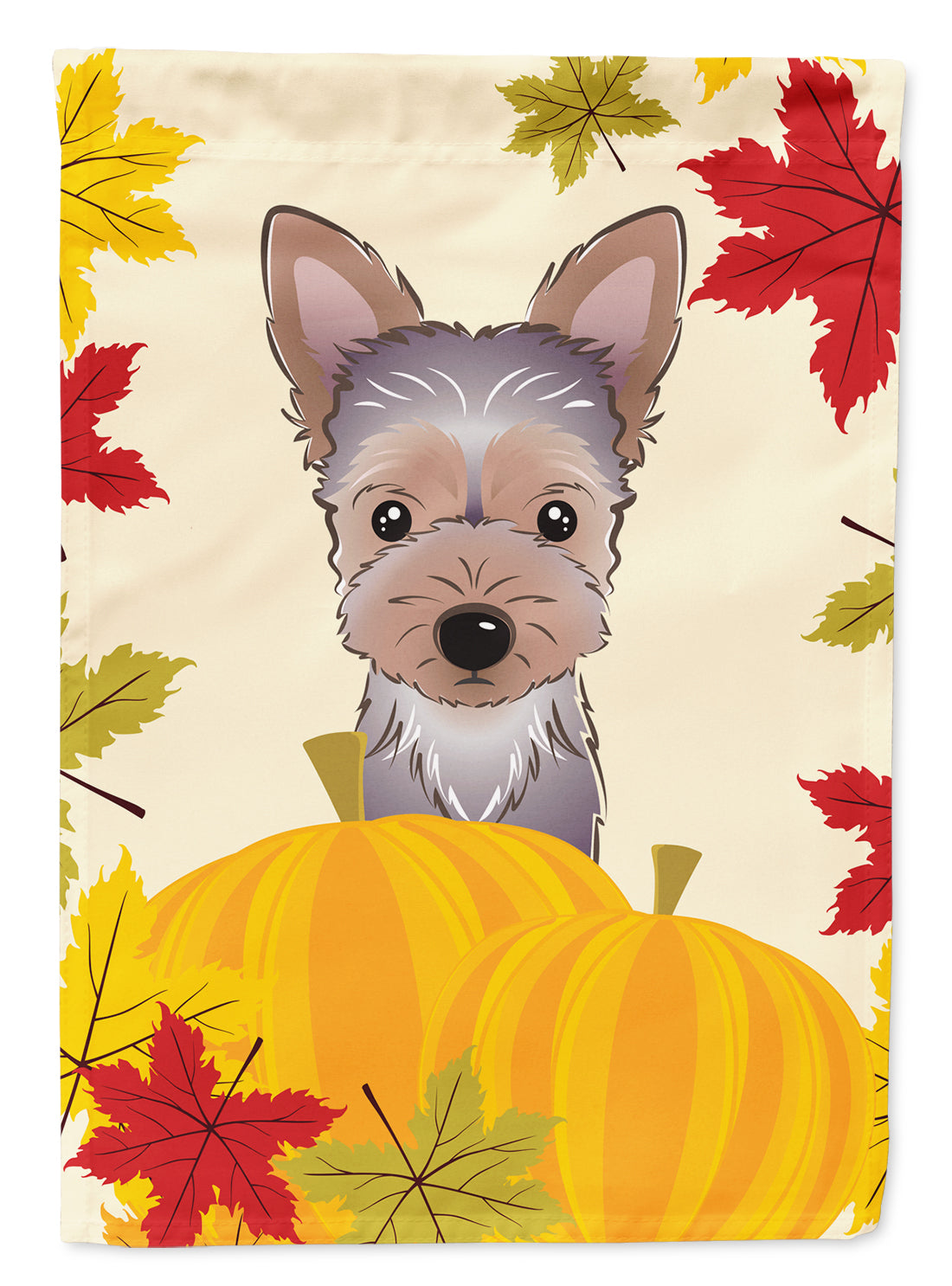 Yorkie Puppy Thanksgiving Flag Canvas House Size BB2038CHF